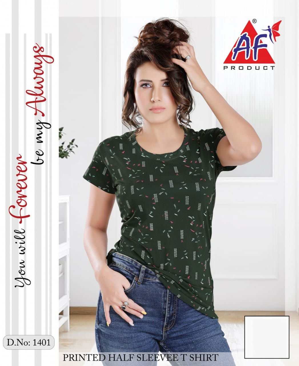 AF Printed Night Wear Ladies Top Catalog